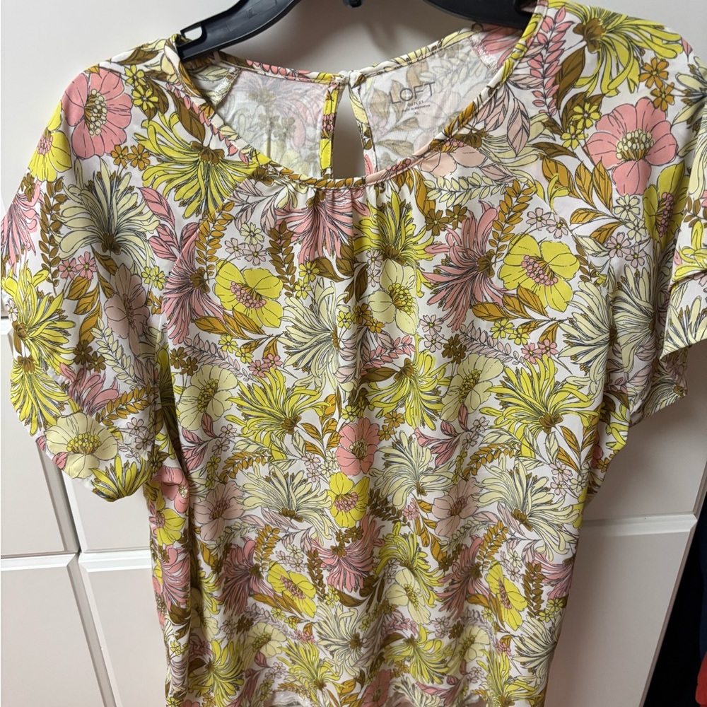 LOFT XL blouse in pink and yellowish/greenish